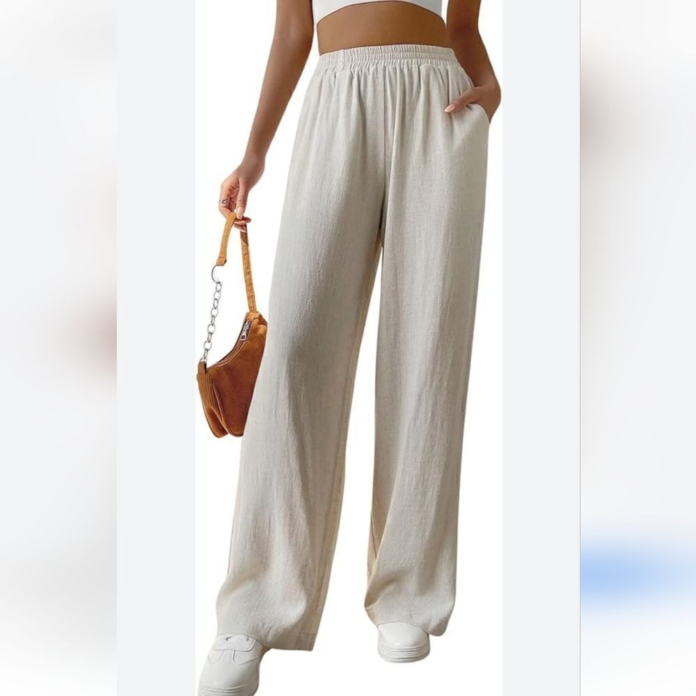 New Lullusory rayon linen wide summer pant ,size M